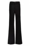 Tom Ford Black Stretch Twill Denim Wide Flare Jeans In Black