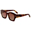 Tom Ford Guilliana 52mm Gradient Geometric Sunglasses In Brown