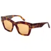 Tom Ford Women's 52mm Dark Brown Sunglasses Ft1191-53e-52 In Brown