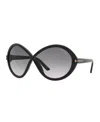 Tom Ford Woman Sunglass Jada In Black Shiny