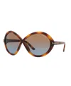 Tom Ford Womens Brown Tr001772 Jada Butterfly-frame Injected Sunglasses In Tortoise Blonde