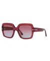 Tom Ford Womens Red Tr001783 Kaya Square-frame Acetate Sunglasses In Red Shiny