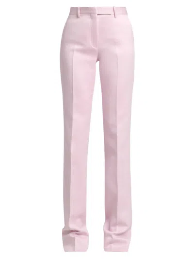 Tom Ford Women's Tailored Cotton-silk Straight-leg Pants In Orchid Pink