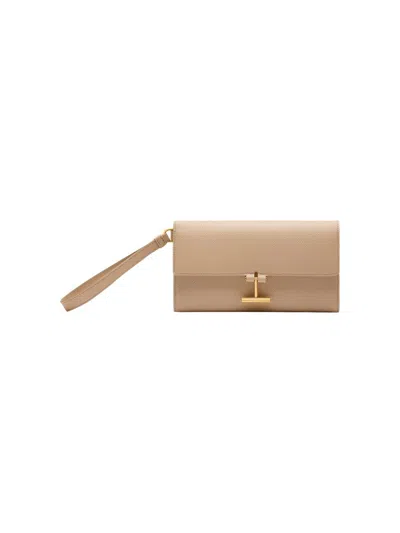 Tom Ford Women's Tara Leather Wristlet In Sand