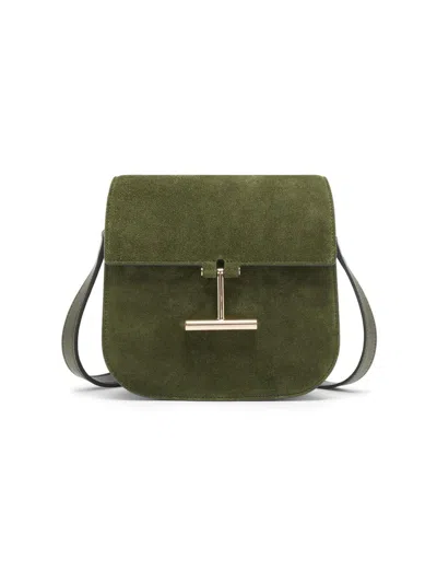 Tom Ford Women's Tara Mini Suede Crossbody Bag In Green