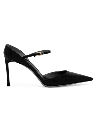 Tom Ford Tejus 85mm Croc-embossed Leather Mary Jane Pumps In Black