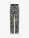Tom Ford Zebra-print Silk-blend Satin Straight-leg Pants In Black