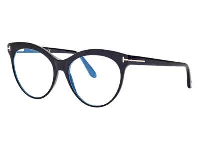 Pre-owned Tom Ford Women's  Cat Eye Eyeglasses In Black (ft5827/b 001)