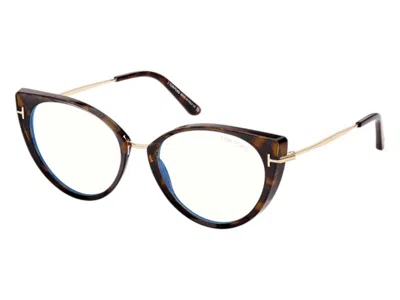 Pre-owned Tom Ford Women's  Cat Eye Sunglasses In Havana (ft5815/b 052)
