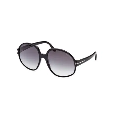 Tom Ford Women's  Claude-02 Ft0991 01b Sunglasses In Shiny Black