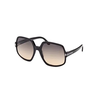 Tom Ford Women's  Delphine-02 Ft0992 01b Sunglasses In Shiny Black