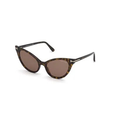 Tom Ford Women's  Ft0820 52e Sunglasses In Havana