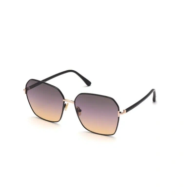 Tom Ford Women's  Ft0839 01b Sunglasses In Shiny Black