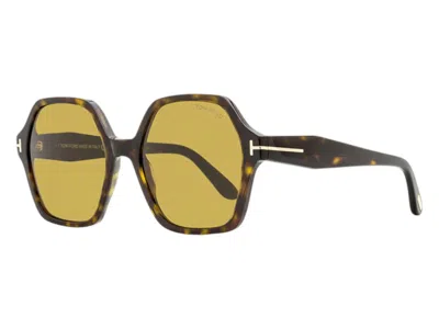 Pre-owned Tom Ford Women's  Geometric Sunglasses In Havana (ft1032/f 52e)