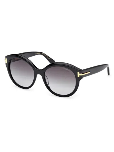 Tom Ford Women's  Icon 57mm Round Sunglasses In Gray