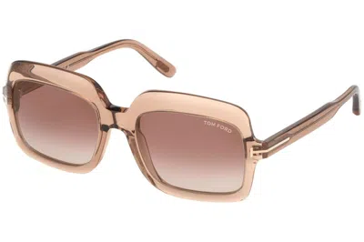 Pre-owned Tom Ford Women's  Round Sunglasses In Rose Gold (ft0688 45g)