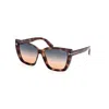 Tom Ford Scarlet Square Injection Plastic Sunglasses In Havana