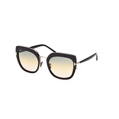 Tom Ford Women's  Virginia Ft0945 01b Sunglasses In Shiny Black