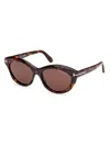 Tom Ford Women's Toni 55mm Oval Sunglasses In Dark Havana Dark Brown