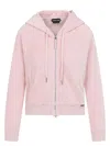 Tom Ford Towelling Hoodie With Hood And Pockets In Pink & Purple