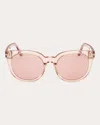 Tom Ford Women's Transparent Pink Moira Round Sunglasses In Pink