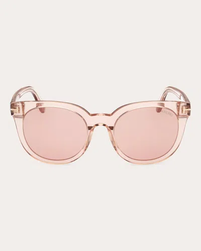 Tom Ford Women's Transparent Pink Moira Round Sunglasses