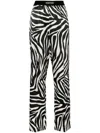 Tom Ford Zebra-print Silk-blend Satin Straight-leg Pants In Multi