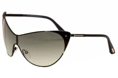 Pre-owned Tom Ford Women's Vanda Tf364 Tf/364 01b Black Fashion Cat Eye Shield Sunglasses In Gray