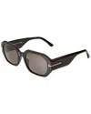 Tom Ford Rectangle Full Rim, With A Black Frame And Smoke Lens. In Black