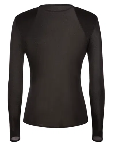 Tom Ford Women's Viscose Padded Shoulder Top In Black In Multi