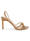 TOM FORD WOMEN'S WHITNEY 85MM METALLIC LEATHER SANDALS