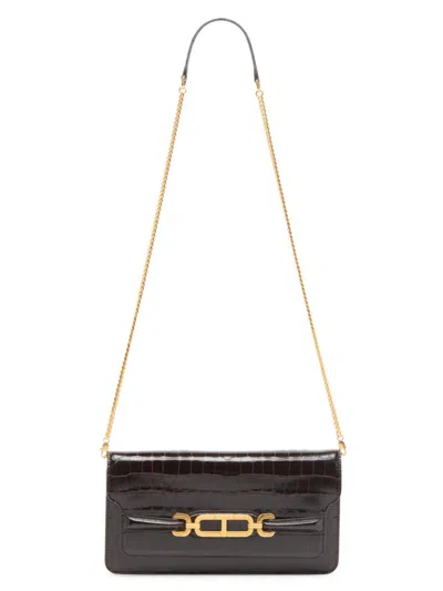 Tom Ford Women's Whitney Crocodile-embossed Leather Shoulder Bag In Animal Print