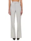 Tom Ford Lustrous Barathea Tailored Tuxedo Wide Leg Pants In Gray