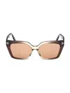 Tom Ford Winona 53mm Gradient Polarized Cat Eye Sunglasses In Shiny Transparent Light Brown