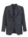 Tom Ford Single Breasted Wool Flannel Jacket With Stripes In Blue