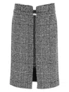 Tom Ford Virgin Wool Skirt With Prince Of Wales Motif In Black