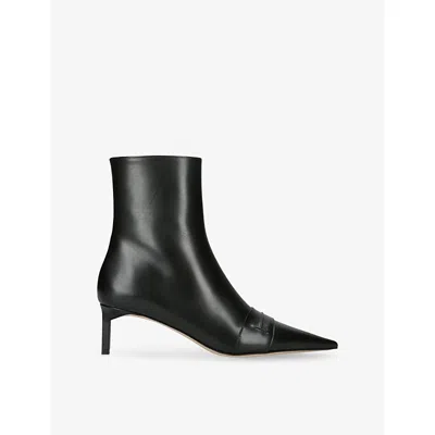 Tom Ford Womens Black Eva 55 Leather Heeled Ankle Boots Eur 39 / 6 Uk