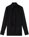 Tom Ford Plastron Pleated Shirt In Lyocell And Silk In Multi