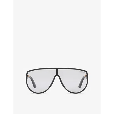 Tom Ford Womens Black Ft1182 Achilles Pilot-frame Acetate Sunglasses In Gray