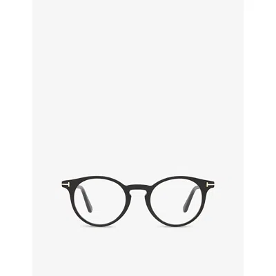 TOM FORD WOMENS BLACK FT5557-B ROUND-FRAME ACETATE OPTICAL GLASSES