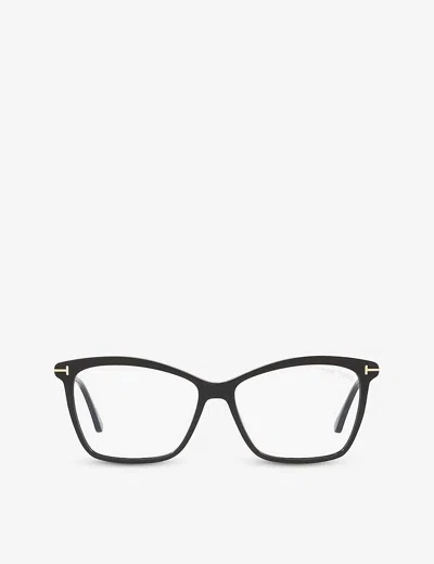 Tom Ford Womens Black Ft5687 Rectangular-frame Acetate Optical Glasses
