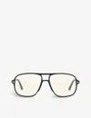 Tom Ford Ft5737 Aviator-frame Acetate Sunglasses In Black