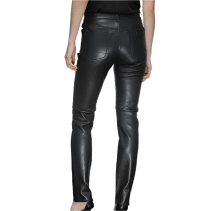 Tom Ford Womens Black Leather Lgoo Trousers In Black In Multi