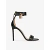 Tom Ford Lock Hardware Leather Open Toe Sandals In Black