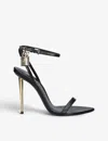 Tom Ford Padlock 85 Naked Pointy Sandals In Calf Leather In Black