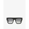 Tom Ford Womens Tf84701b Square-frame Acetate Sunglasses Black In Black