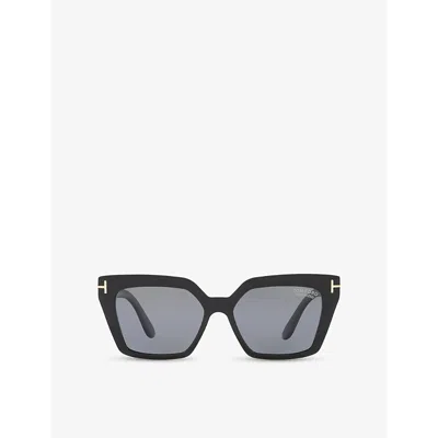 Tom Ford Womens  Tr001637 Winona Cat Eye-frame Acetate Sunglasses In Black