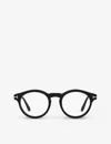 Tom Ford Womens Black Tr001692 Ft5887-b Round-frame Acetate Glasses In Black