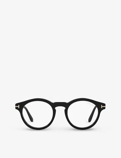 Tom Ford Womens Black Tr001692 Ft5887-b Round-frame Acetate Glasses