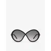 Tom Ford Jada Oversized-frame Sunglasses In Black